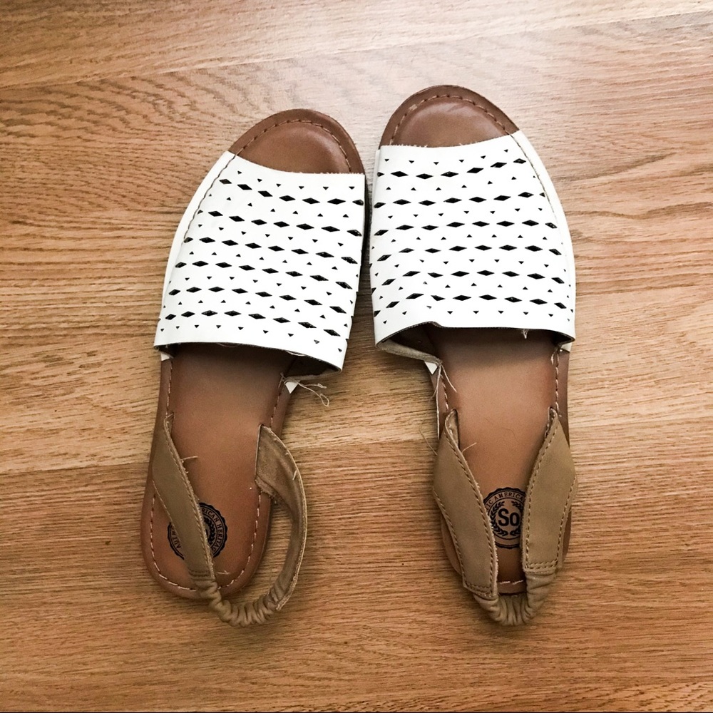 White and Leather Sandals